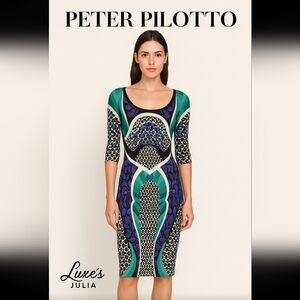 Peter Pilotto Multicolor Geometric Print Bodycon Dress – Size US 8 / IT 44